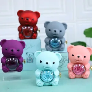 Rotating Rose Teddy Box